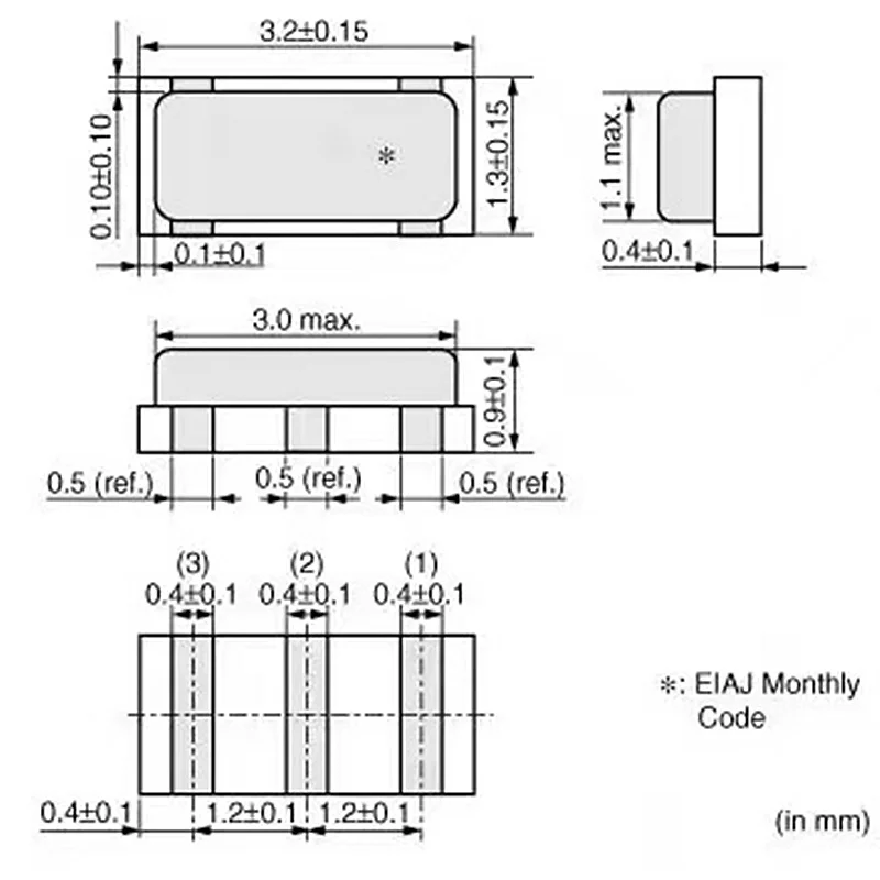 50Pcs, 3213 Ceramic Crystal Resonator 3Pin 8Mhz 10M 12M 16M 20M 24Mhz 3.2*1.3