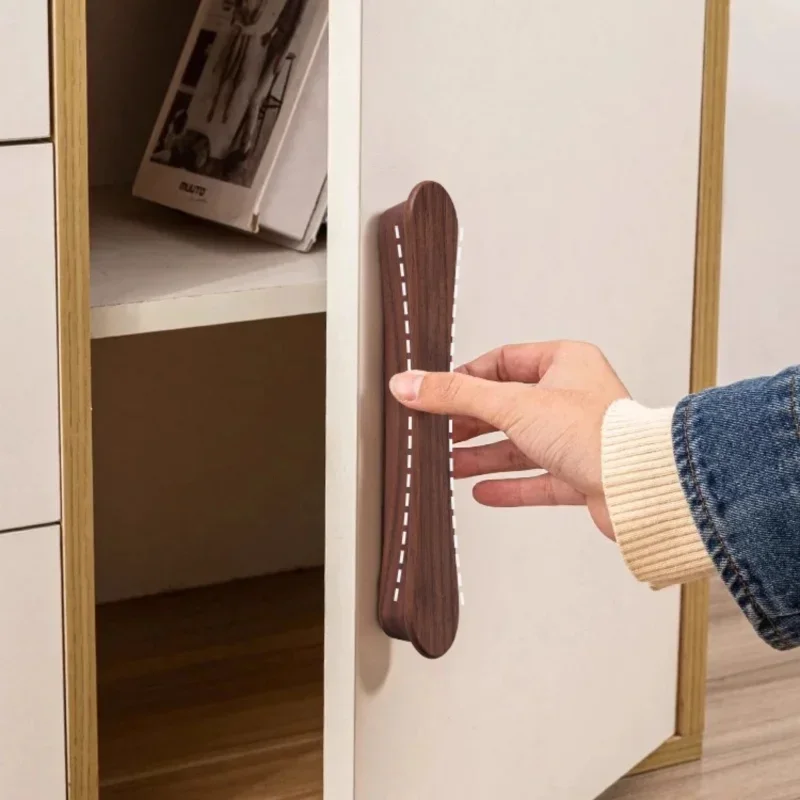 Minimalist Drawer Handles Nordic Solid Wood Cabinet Handles Long Pulls for Floor-to-Ceiling Wardrobe Kitchen Cabinets & Drawers