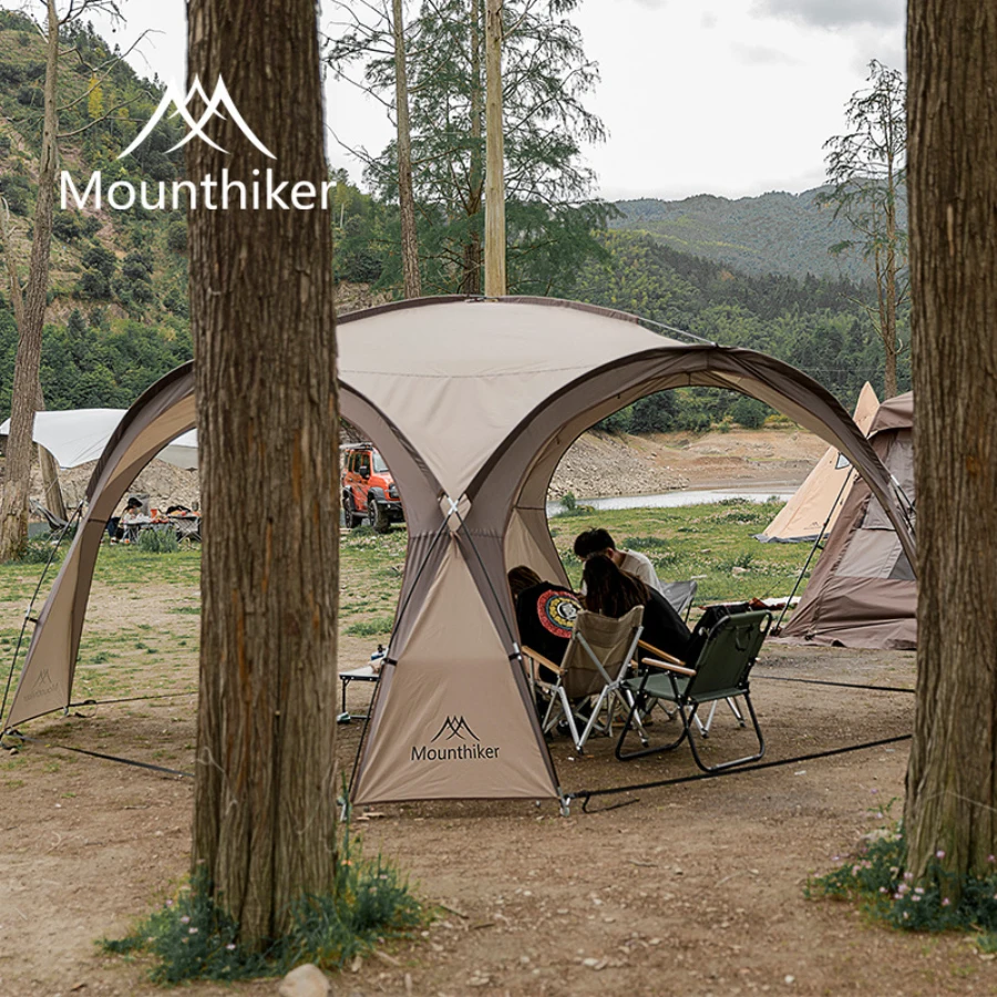 Imagem -05 - Mounthiker 810person Acampamento ao ar Livre de Fibra Vidro Cúpula Pára-brisas Barracas Luz Luxo Redondo Grande Dossel Toldo Grande Pérgola Tenda