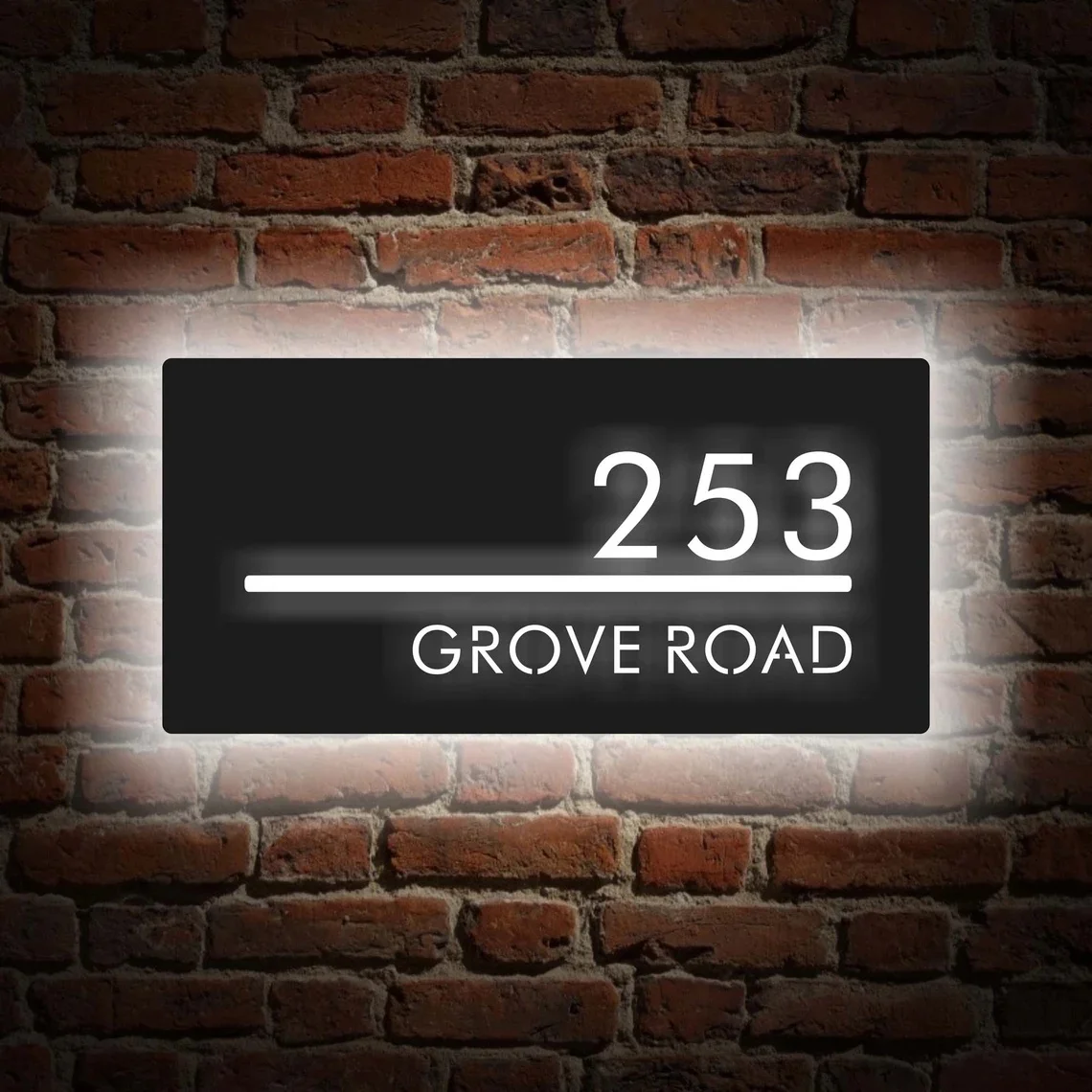 

Custom House Number Sign Personalized Address Plaque Illuminated House Sign Address Number Sign Door Sign
