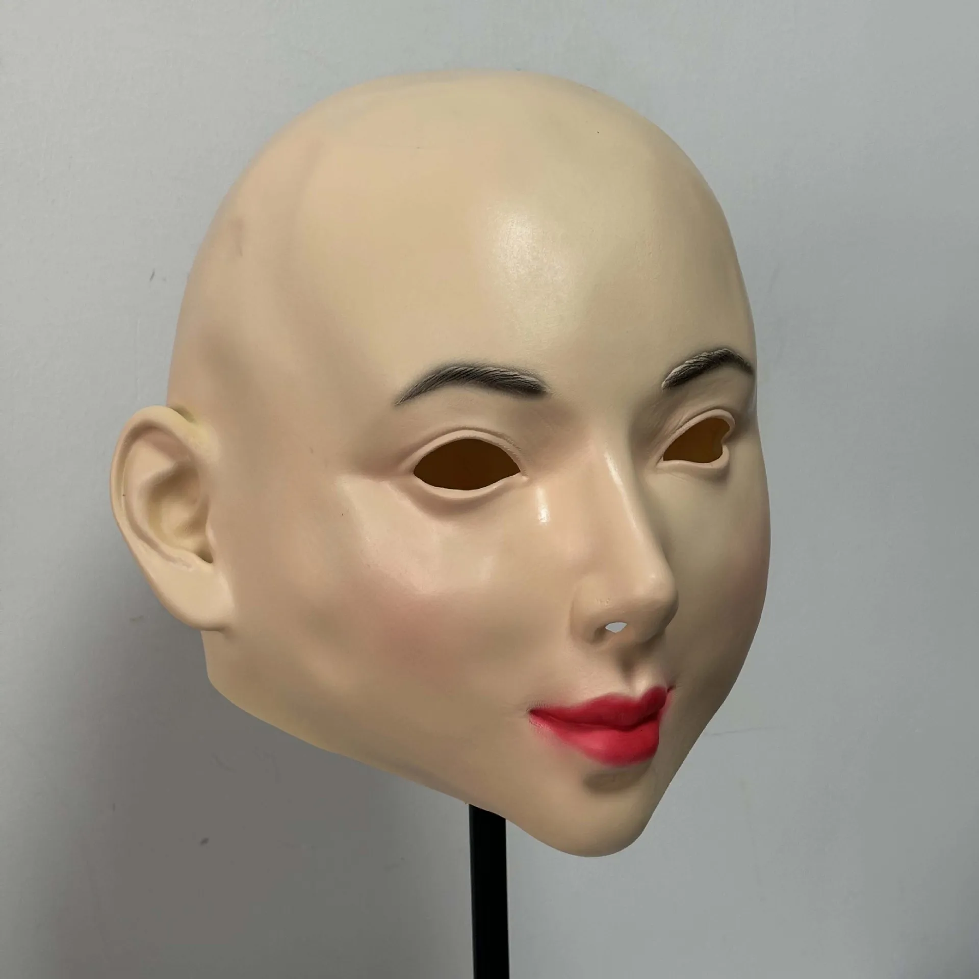 Realistische Frauenmaske mit Make-up, Latex-Halloween-Maske für Cosplay, Kostümparty, Scherz – Detail 4