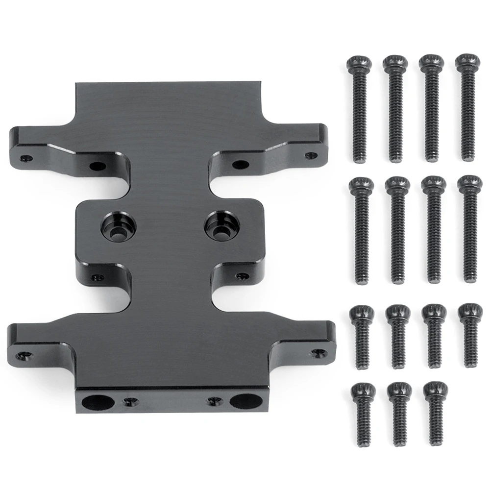 YEAHRUN Aliuminum Chassis Skid Plate Transmission Mount for 1/24 RC Crawler Car Axial SCX24 Deadbolt Jeep JLU Gladiator Bronco