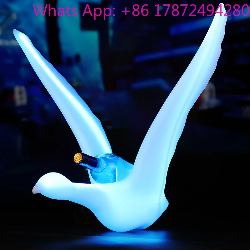 New Illuminated Swan Bottle Presenter Nightclub Bar Party White Gray Goose Vodka Display Rechargeable Light Emitting Diode