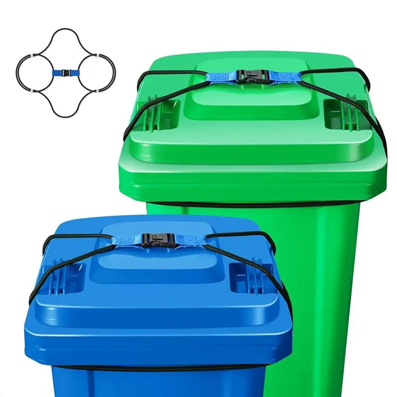 

A63K-Garbage Can Bungee Cord Lock For Animal-Proof Trash Can Lids- 2PCS Set Keeps Raccoons, Bears Dogs Away