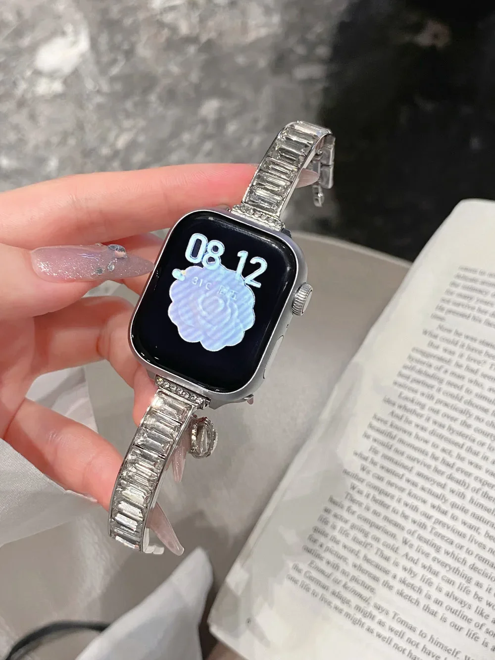 Nice Bling Stainless steel bracelet link For Apple Watch band Series 8/7/6/10/9 40mm 41mm 38mm 42mm 44mm 45mm 46mm Strap