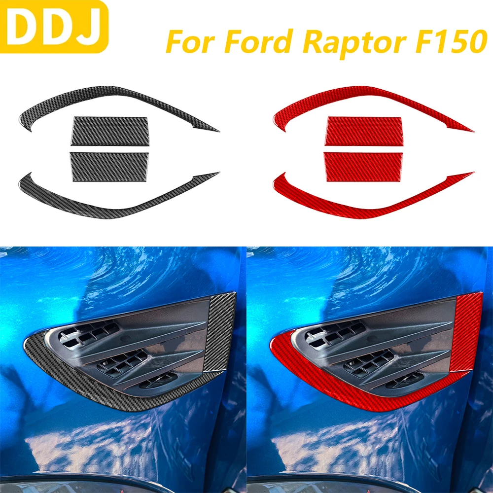 

For Ford Raptor F150 2009-2014 Carbon Fiber Front Fender Side Air Vent Panel Decorative Cover Car Accessories Decoration Sticker