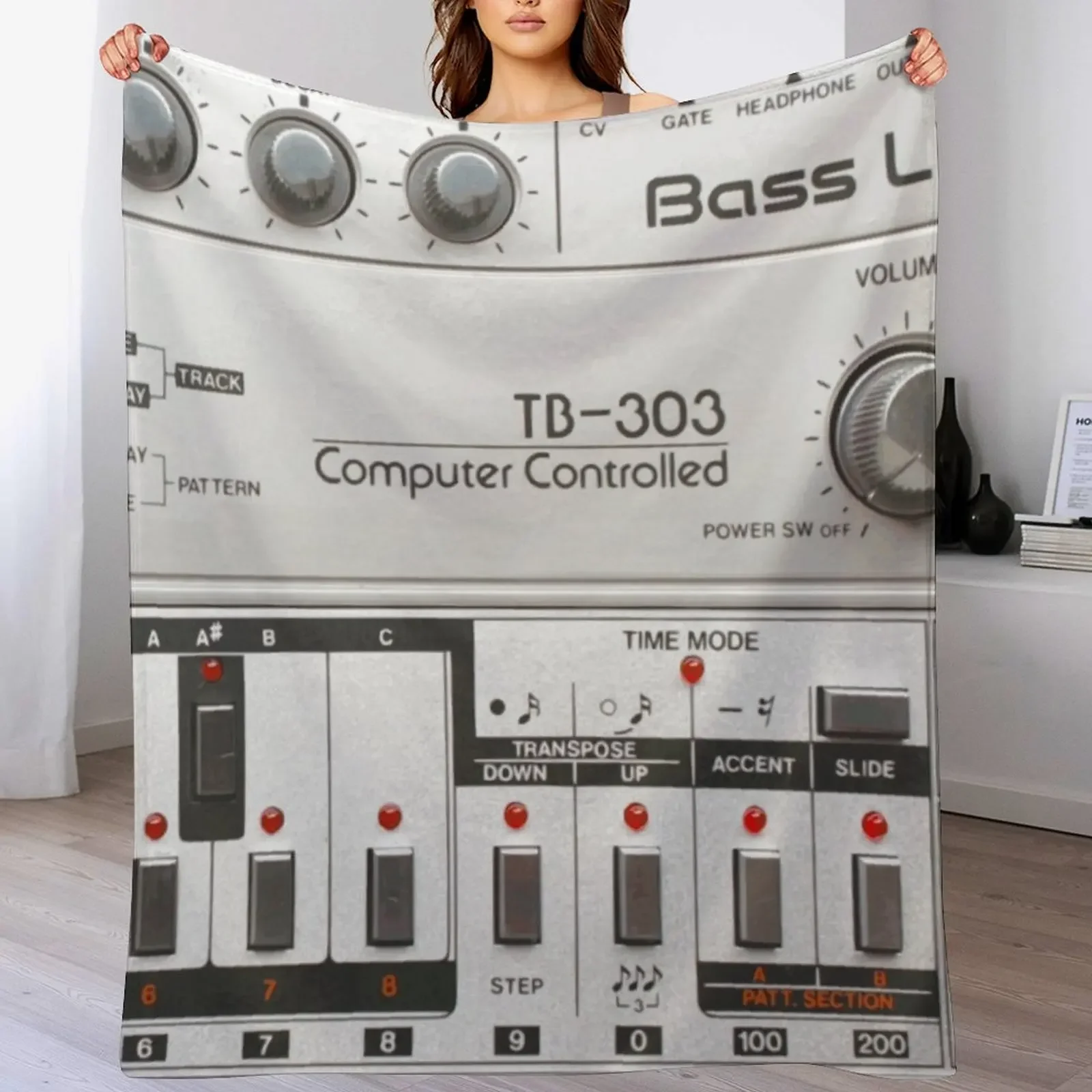 

Roland bass Line TB303 Throw Blanket Lightweight Warm Blanket for Travel Camping