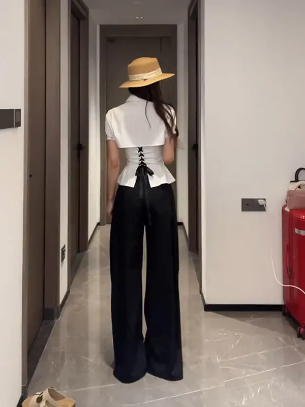 

Женский топ с эффектом похудения, глубоким V-образным вырезом, короткими рукавами, утягивающий талию, в полоску, с оборками и разрезом на спине