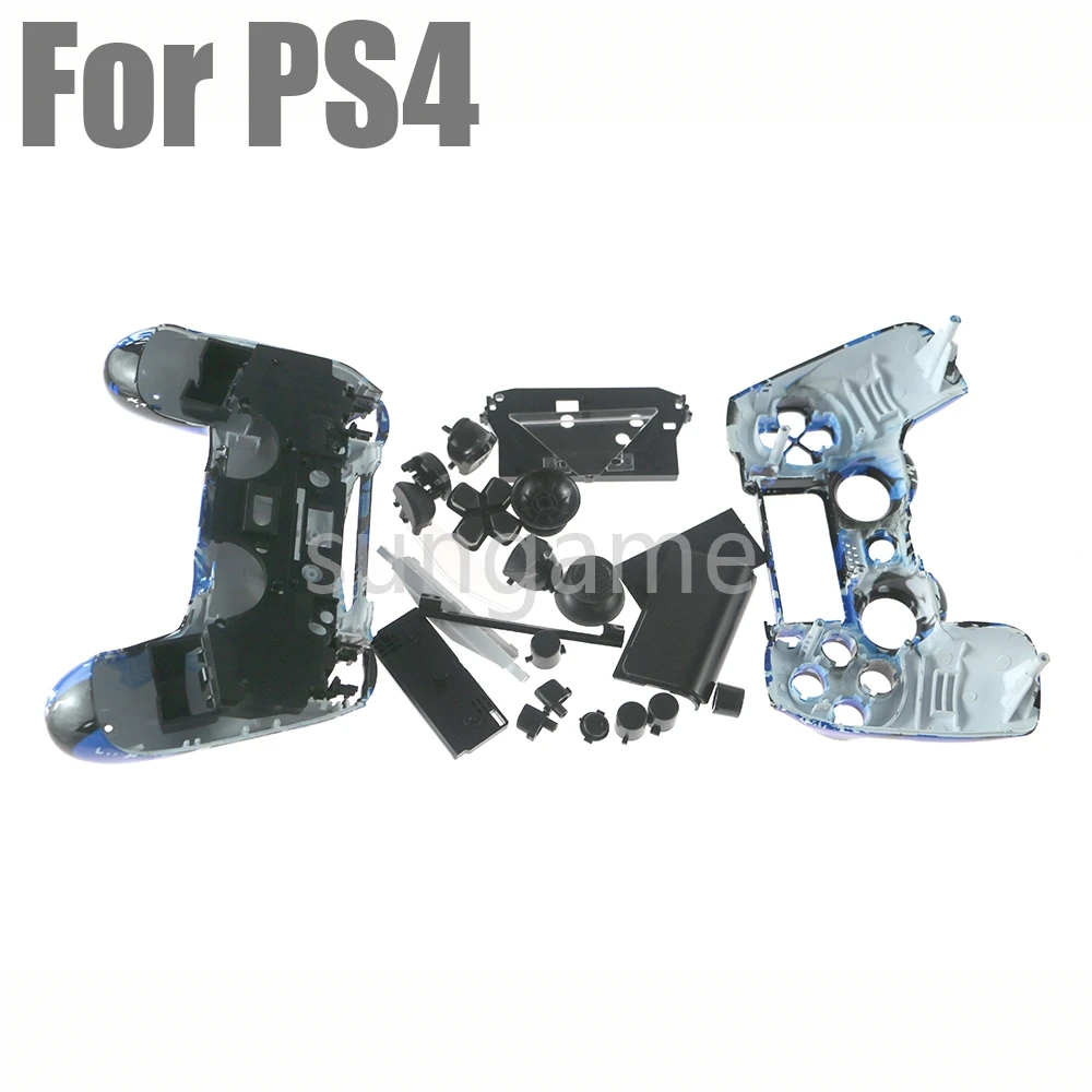 10sets For PS4 JDS-001/010 Controller Front Back Camouflage Housing Shell Case with Full Set Buttons Replacement Parts Joystick