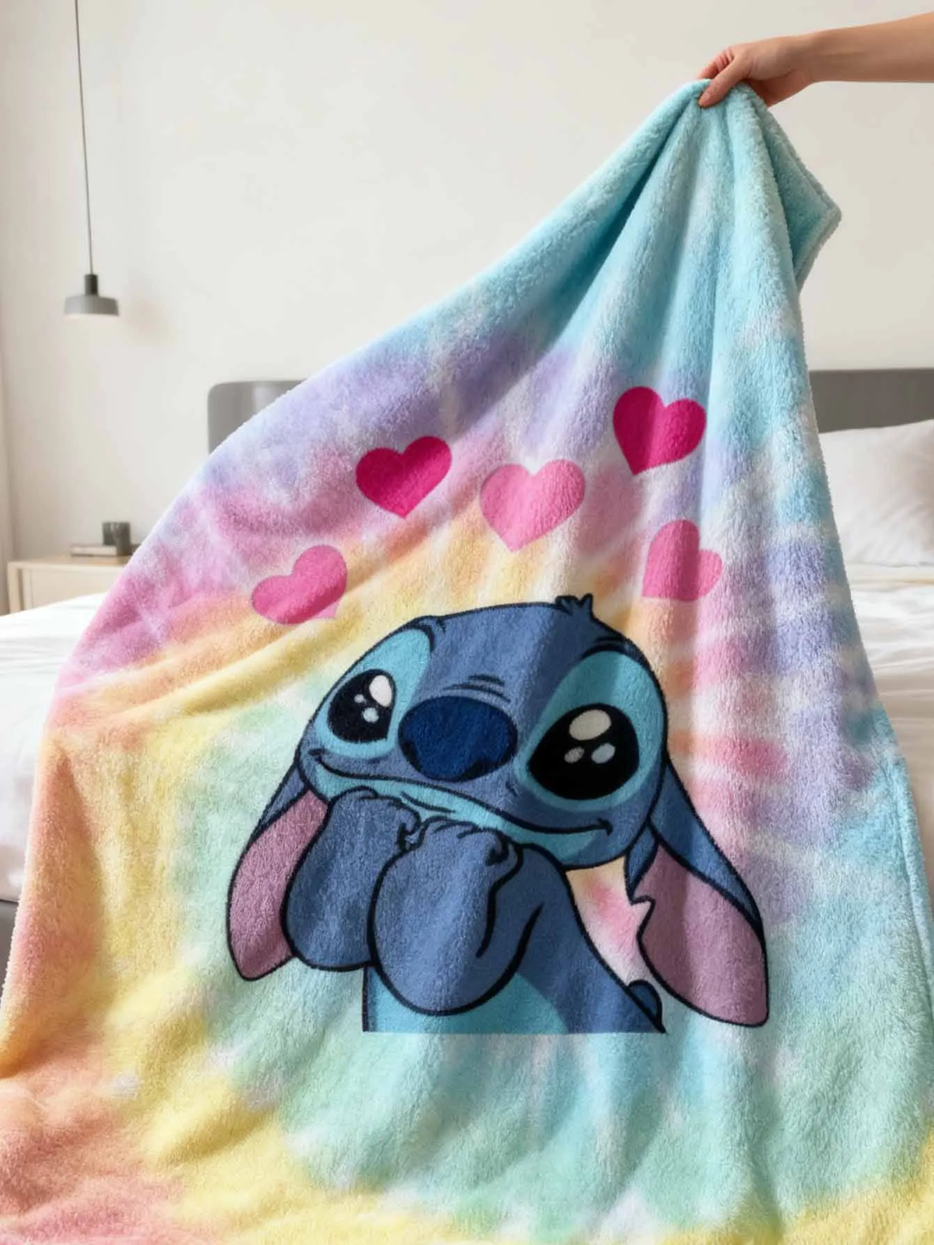 Manta de punto de Disney, niña, manta con patrón de Disney, regalo para hija, mamá 4, inicial suave y cálida para niños, adultos