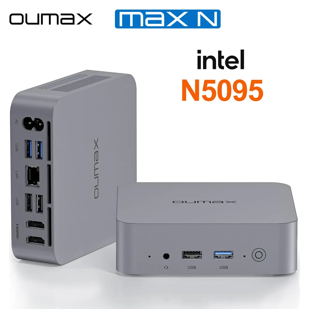 2024 OUMAX Intel N5095 8GB 256GB Mini PC Quiet 1000M LAN Desktop 8GB 128GB Computer For Office VS Mini S12 Pro B4 Plus