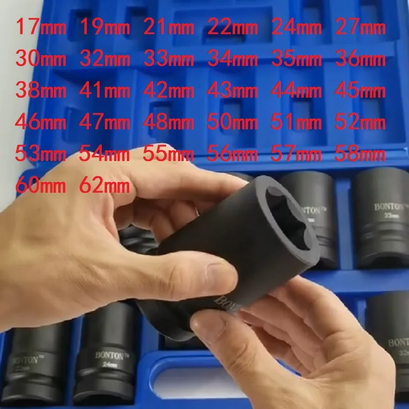 

1 Inch Drive Deep Impact 6 Point Socket 17mm 19mm 21mm 22mm 24mm 27mm 30mm 32mm 33mm 34mm 35mm 36mm 38mm 41mm 42mm 43mm 44mm