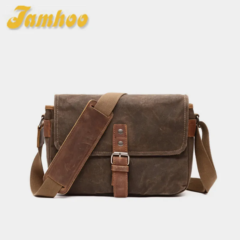 

Jamhoo Retro Waterproof Camera Bag Photography Packages Dslr Shoulder Sling Case for Sony Nikon Canon Canvas Mini Single Messeng