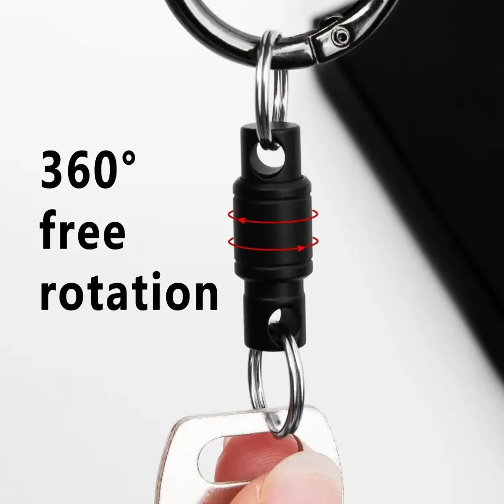 Double Ring Titanium Alloy Keychain Detachable Design Mini Mini Rotary Buckle Rotary Mechanism Quick Release Keychain