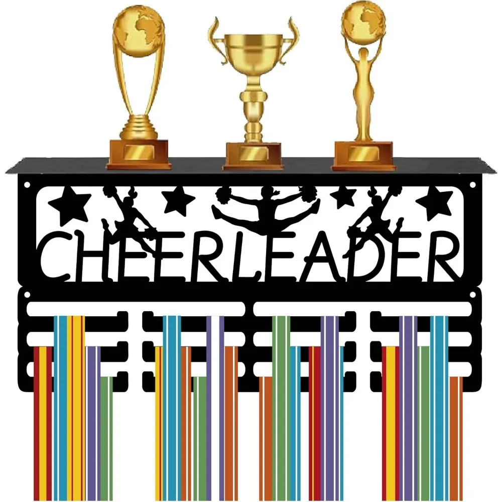 

Вешалка для медалей для болельщиков, полка для трофеев, держатель для медалей для болельщиков с подставкой для полки, спортивное 4-рядное металлическое подвесное настенное крепление