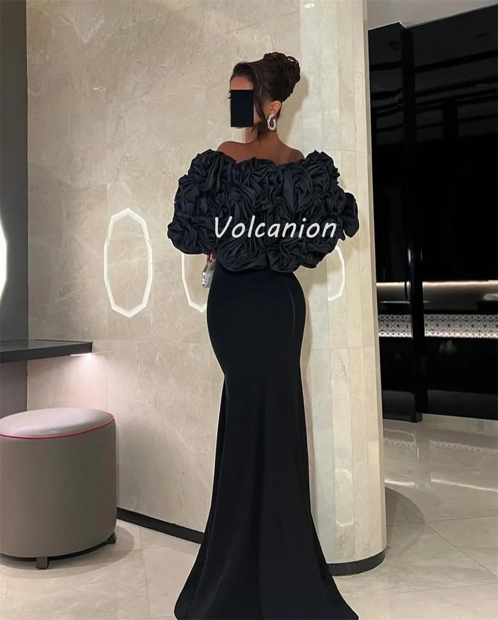 Customized Sizes Available Exquisite Jersey Ruched Draped Flower Mermaid Off-the-shoulder Long Dresses Bespoke Occasion Dresses