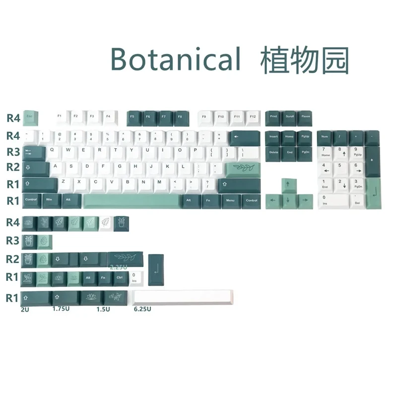 Ensemble complet de touches de clavier mécanique, capuchons plante continent, sublimation PBT, aucun, jardin botanique du désert, invitation, 160 touches