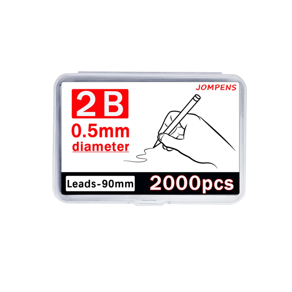 2000 Teile/schachtel Automatische Bleistift Austauschbare Mine Refill, 0,5/0,7mm 2B Mechanische Bleistiftminen Schule Skizzieren Schreiben Zubehör – Detail 6