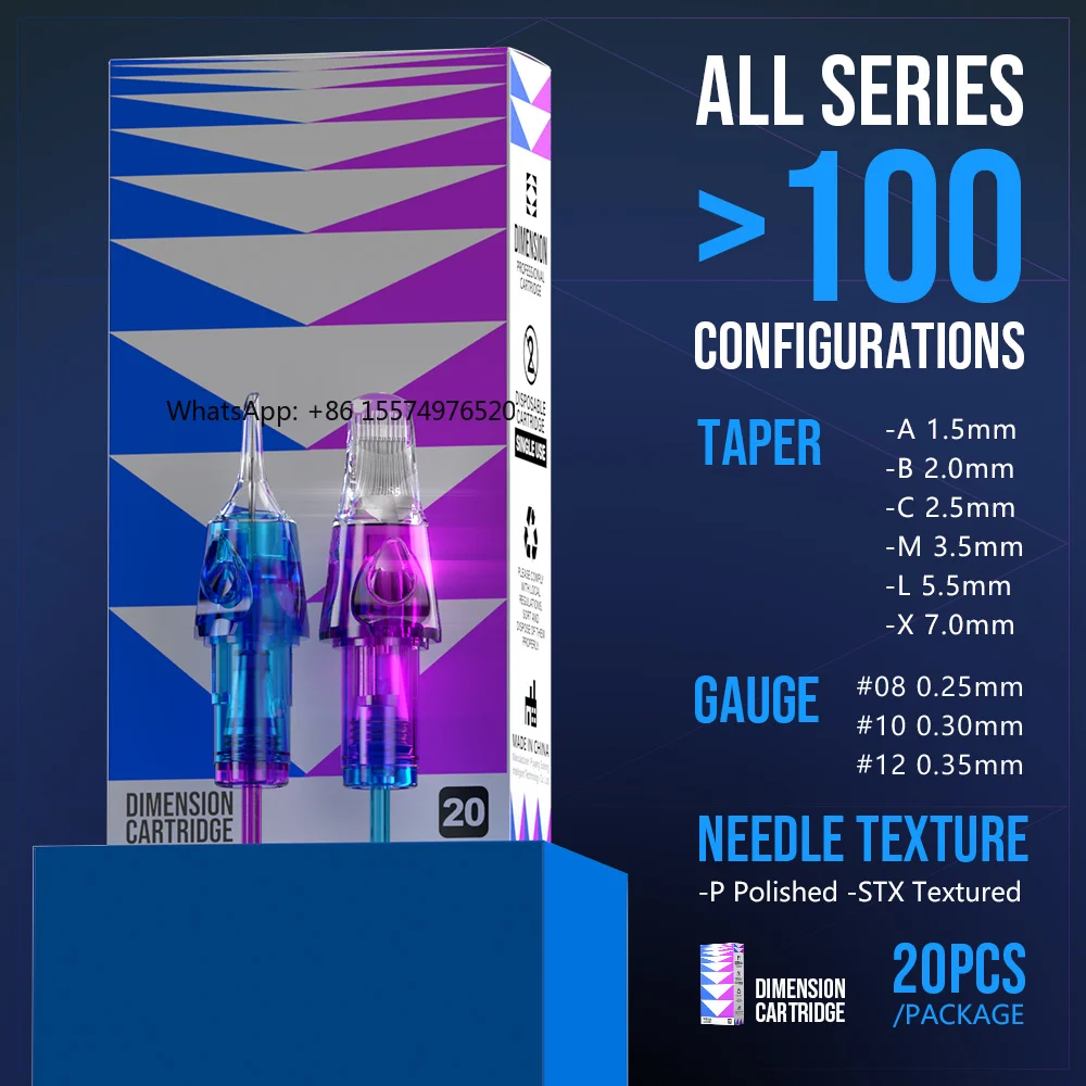 

20Pcs Tattoo Cartridge Disposable Sterilized Semi Permanent Makeup Tattoo RL/RM/RS/M1 For Liner