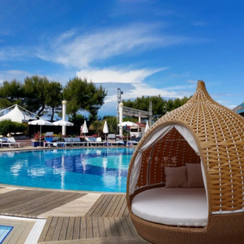 Outdoor Internet celebrity homestay open-air swing rattan hanging bird's nest hanging basket villa