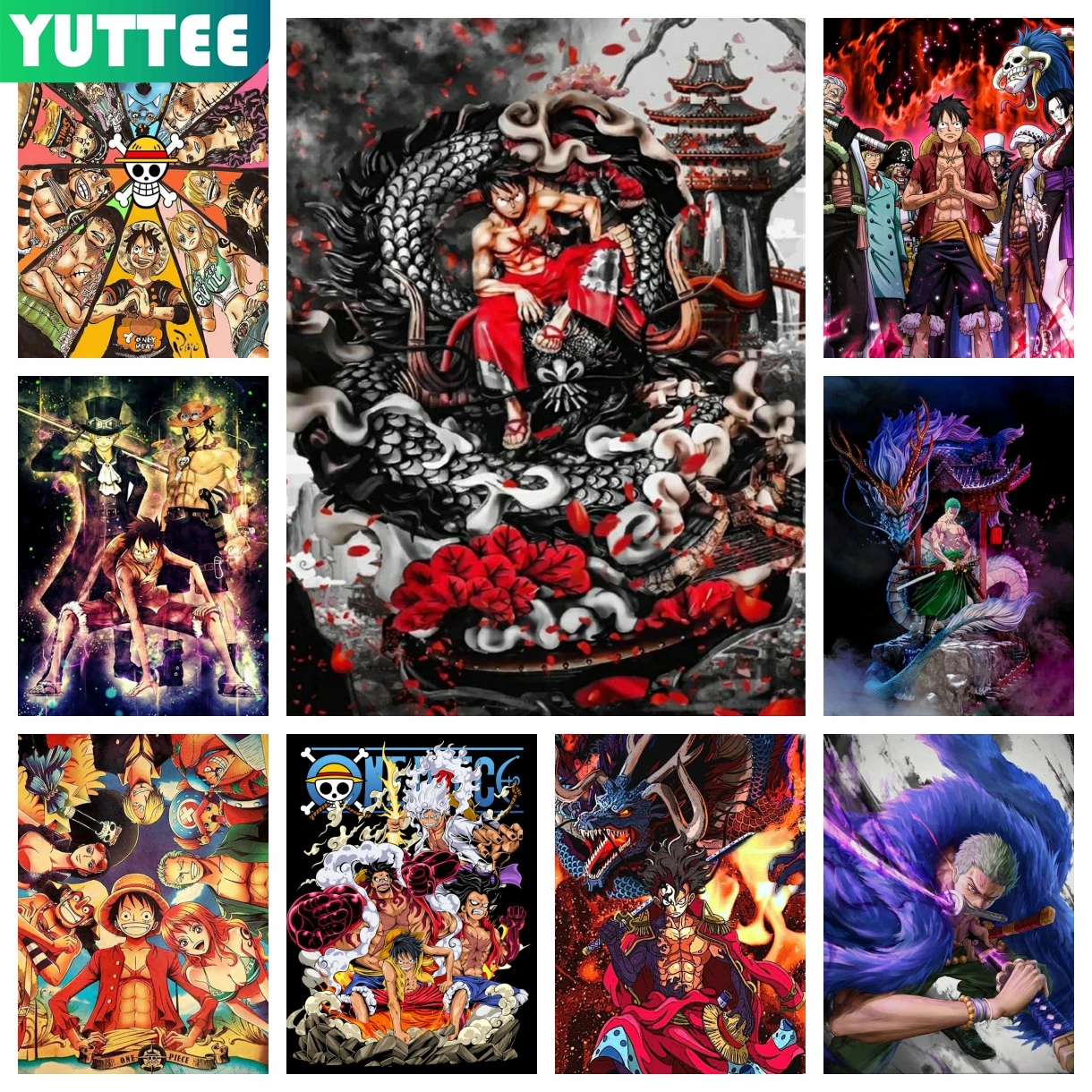 

One Piece 5D DIY Diamond Painting Mosaic Luffy Roronoa Zoro Anime Embroidery Cross Stitch Picture Home Decor Children's Gifts