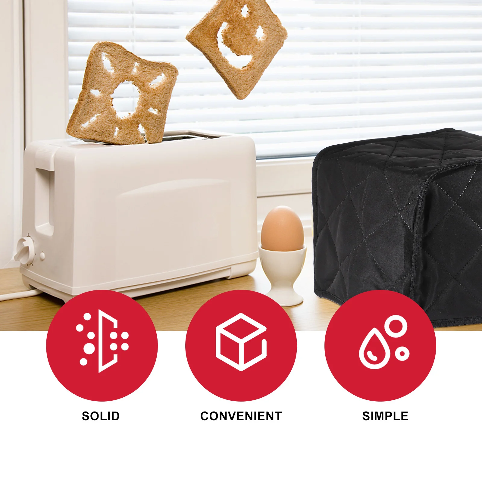 

Kitchen Toaster Cover Dustproof Polyester Protector Easy to Clean with Damp Cloth Or Machine Wash for Home Restaurant