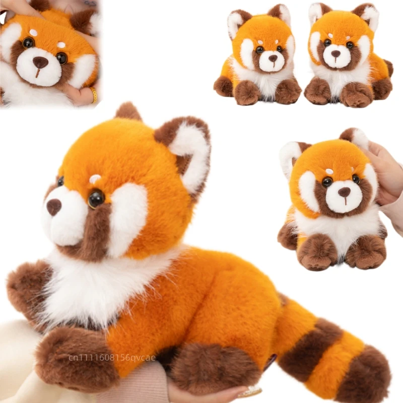 

17cm Fun Simulation Raccoon Plush Doll Soft Lying Red Panda Animal Stuffed Toy Home Decoration Soothing Gift For Boys And Girls