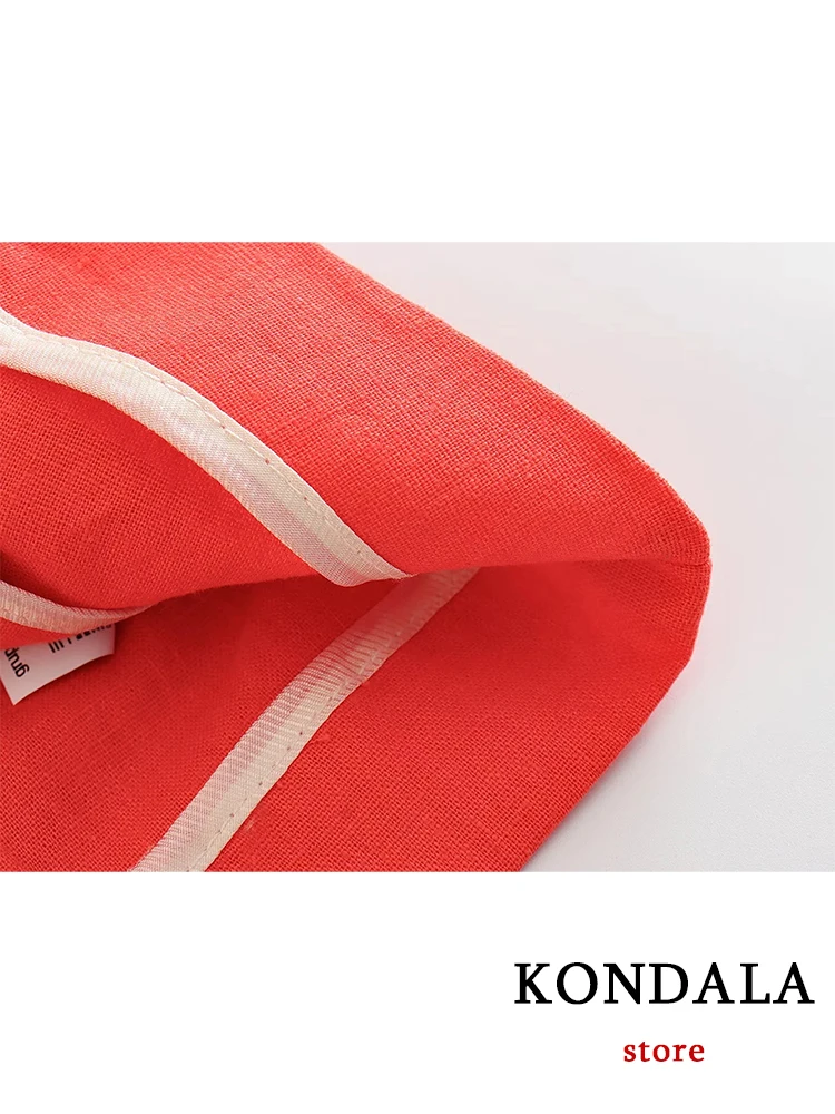 KONDALA Office Lady Chic Red Women Suits V Neck Short Sleeve Blazer+High Waist Ruffles Mini Skirts Fashion 2023 Summer Mujer Set