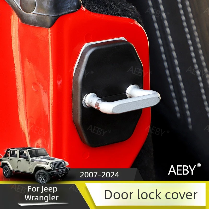 For Jeep Wrangler 2011-2022 Door lock cover ABS,Car door latch anti-rust protective cover,Limiter decorative sticker,interior