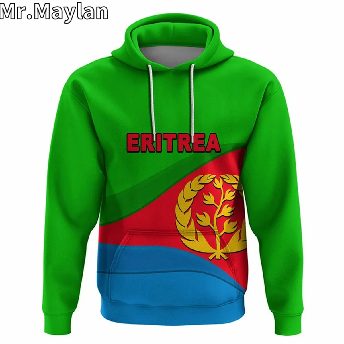 Africa Country ERITREA Flag And Olive Branches 3D Print Unisex Hoodie Men Streetwear Zip Pullover Casual Jacket Tracksuits K-808