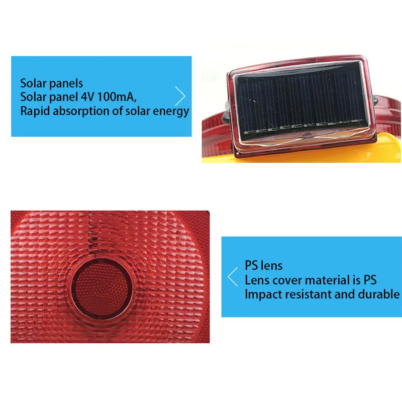 Solar Powered Traffic Warning Lights LED Solar Powered Road Cone Barrier Lights And Road Guardrail Highlighting Warnings