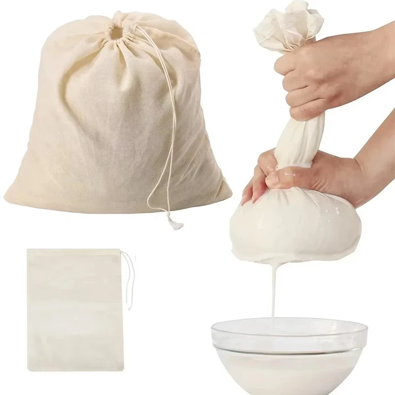 Gaze de algodão itens de cozinha reutilizáveis tofu filtro de queijo pano manteiga leite café filtro ferramentas porca sacos de leite alimentos iogurte filtro