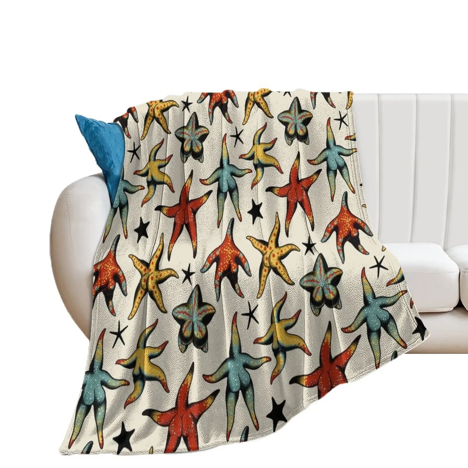 

Starfish booty tattoo flash Throw Blanket Shaggy Bed linens warm winter Sofa Quilt Blankets