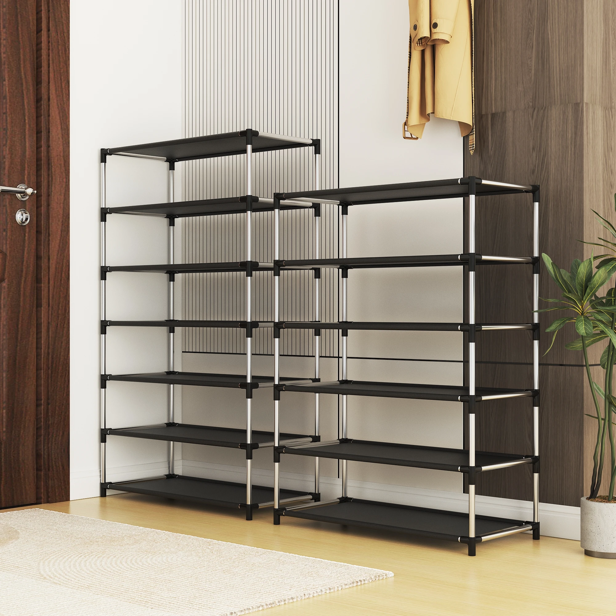 3-7 Layer Simple Shoe Rack, Multi-Layer Dustproof, Household Doorstep Shoe Cabinet, Space-Saving, Small Shoe Rack Assembly