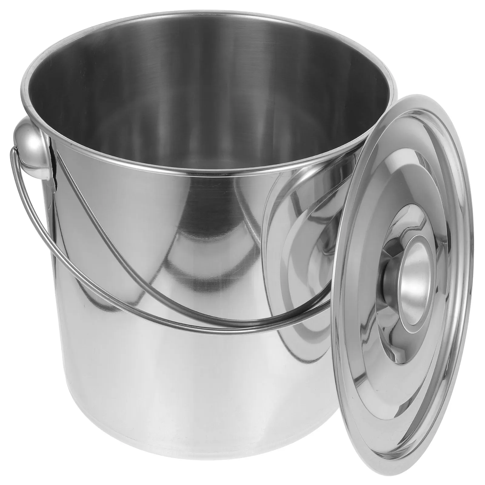 Stainless Steel Fireplace Ash Bucket Lid Large Capacity for Wood Stove Cleaning Metal Furnace HOLDER Garden Incinerator