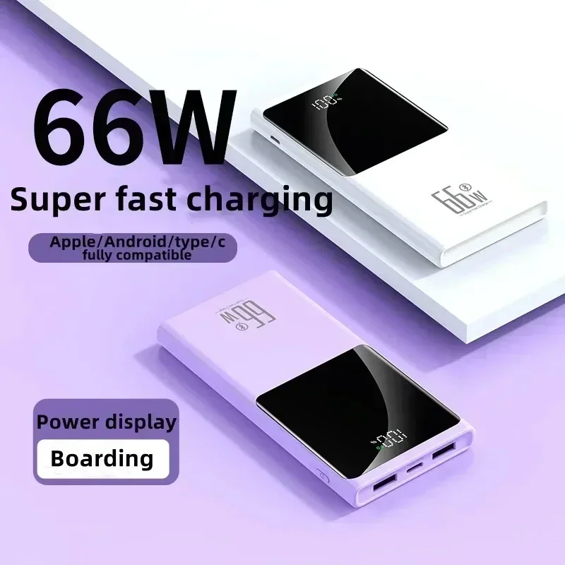 66W Power Bank 20000mAh Large Capacity Two-way Fast Charging Lightweight External Battery Portable For Mobile Phone PowerBank