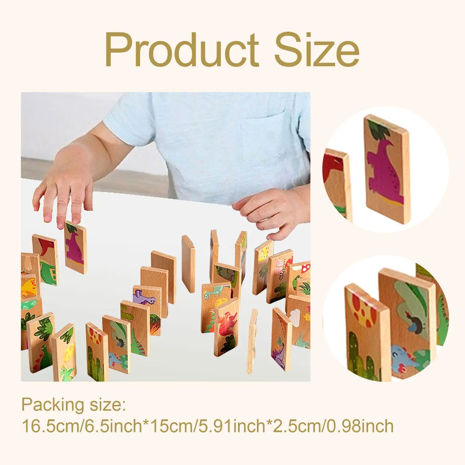 مجموعة الدومينو الديناصورات العملاقة للأطفال التعليم المبكر ألعاب الأسرة تركيز لعبة ألغاز خشبية للأعمار من 3 إلى 8 سنوات هدية عيد ميلاد #6