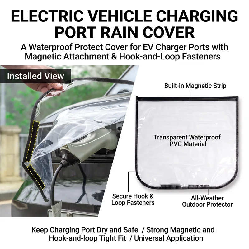 Universal Electric Vehicle Charging Gun Rain Cover EV Charger Plug Cover For Electric Vehicle Protective Accessories for Tesla