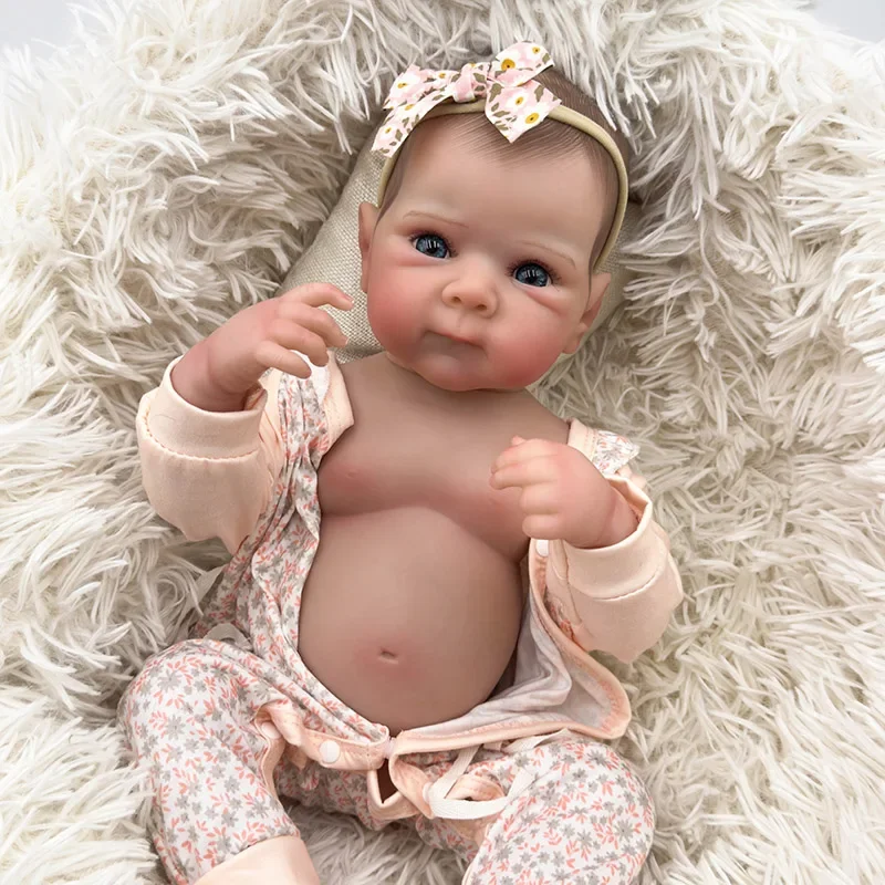 

45cm Reborn Baby Dolls Bettie Full Body Silicone Lifelike Handmade with 3D Skin Visible Veins Soft Touch Gift for Children