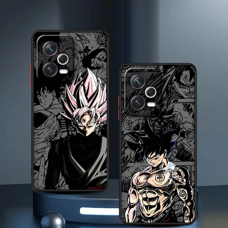 

Cartoon Dragon Ball Son Goku For Xiaomi Redmi Note 13R 13 12 12S 11 12T 11S 11E 11T 10 Pro Plus Frosted Translucent Phone Case