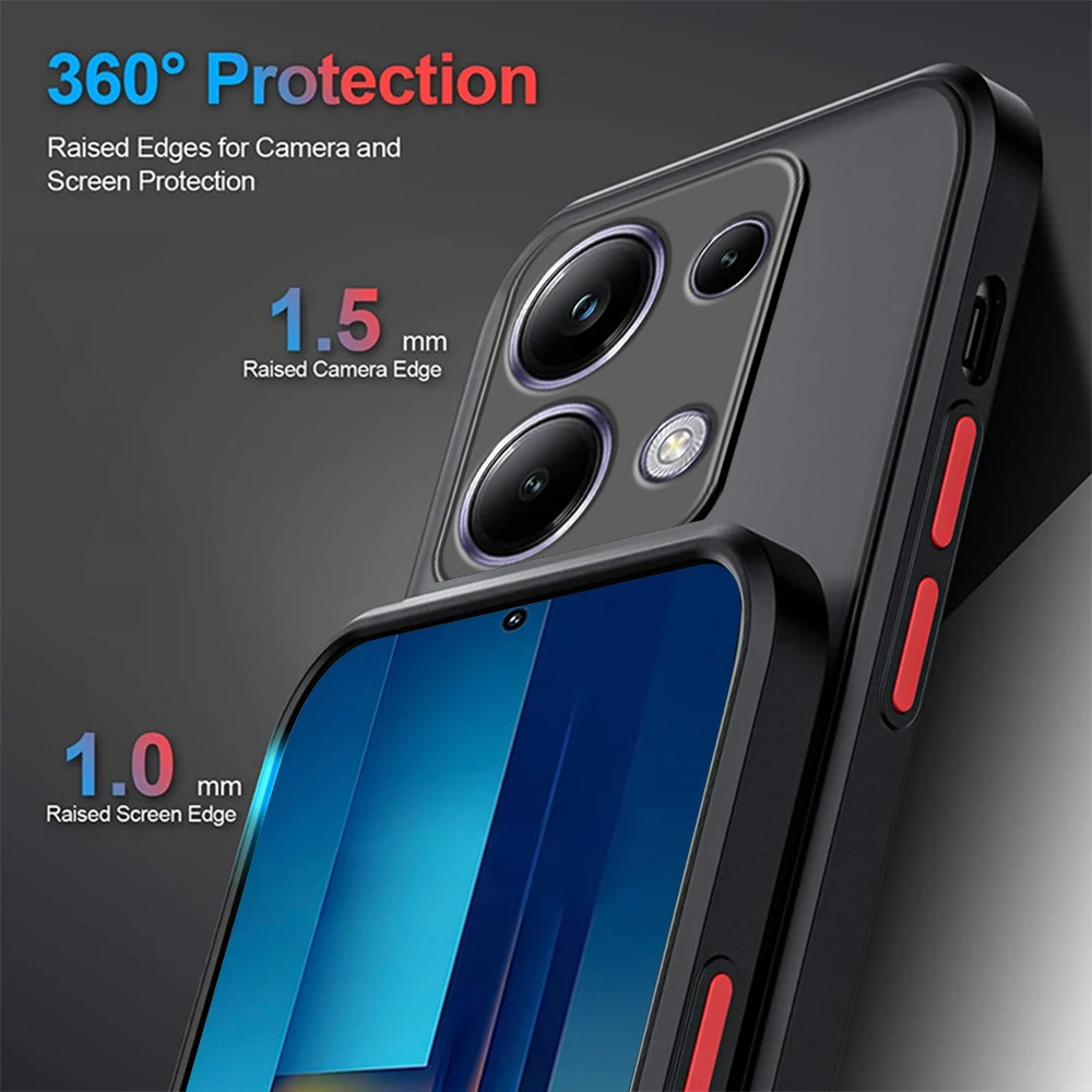 Shockproof Armor Matte Case For Xiaomi Poco M6 Pro 4G Soft TPU Bumper Clear Hard PC Cover Capas On Poko Little M6Pro M 6 Pro 4G