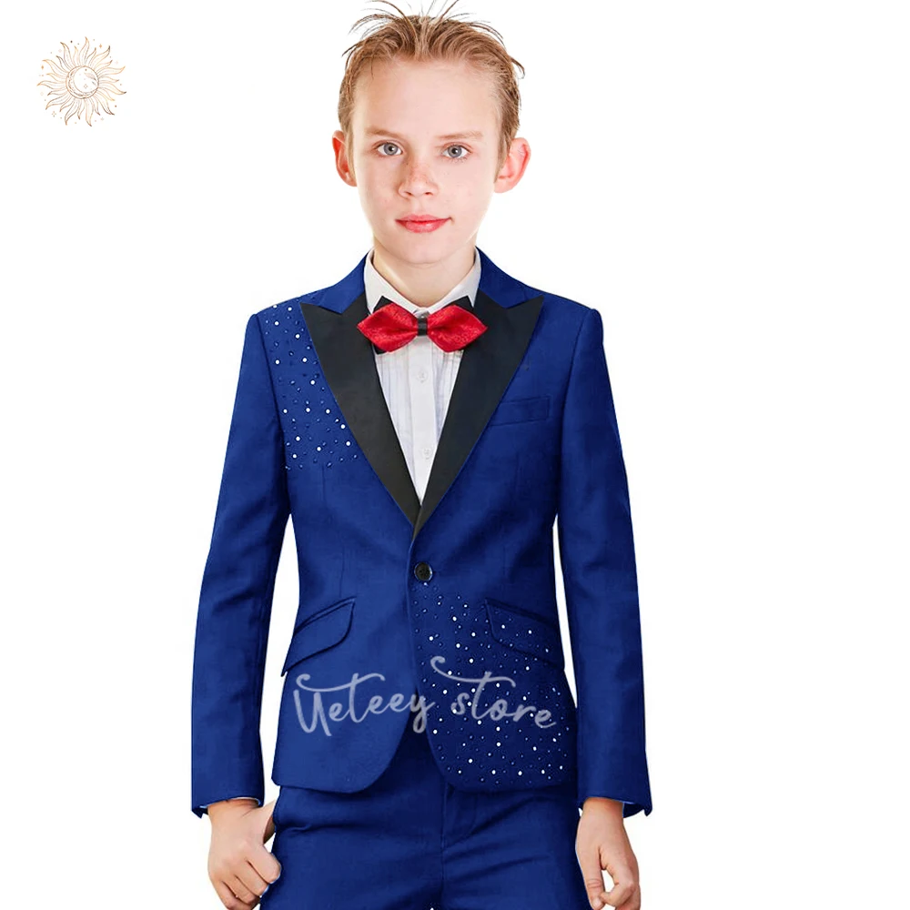 Terno masculino de 3 peças, clássico, slim fit, terno infantil sólido para crianças pequenas, terno de casamento para festa de baile