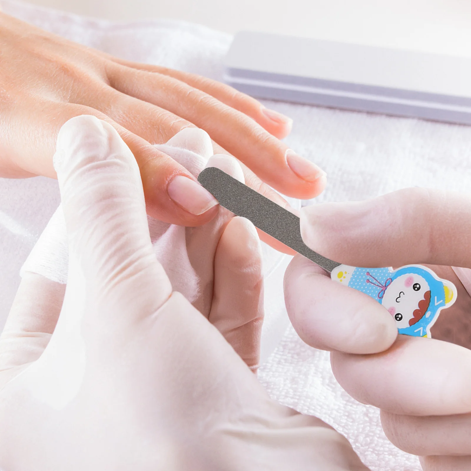 5 個の爪やすりセットステンレス鋼金属爪やすり自然な爪の整形トリミングバッファリングサロンホームケアツール