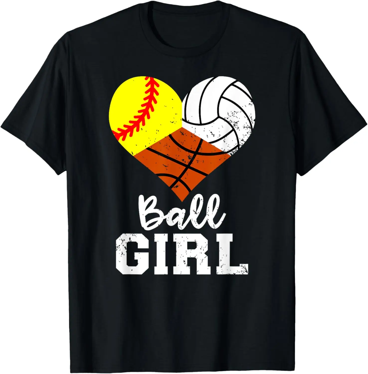 Ball Girl Funny Softball Volleyball Basketball Girl T-Shirt