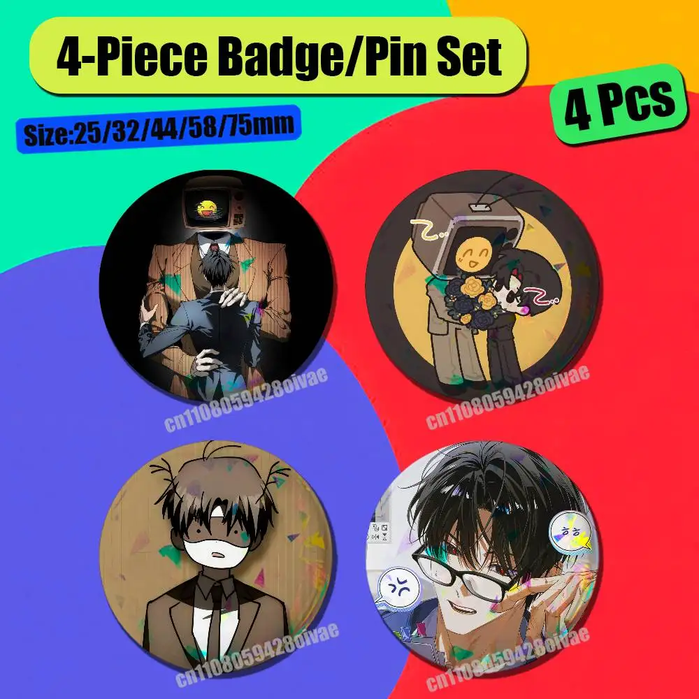 For Kim Soleum GSGW Badge Pin Insignia 4 Piece Set Round Button Emblem Laser Film Gift 44mm Custom