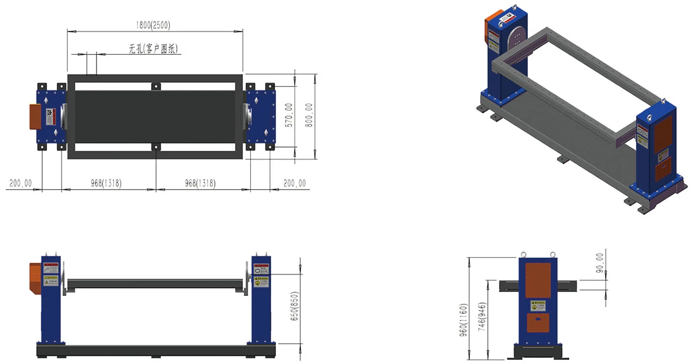 100-ton Positioner for Port Crane Gantry Welding Customizable Single Axis Welding Turntable with PLC Control Servo Drive