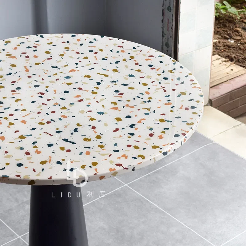 Milk tea dessert shop table cafe western restaurant theme restaurant marble table round simple dining table customization