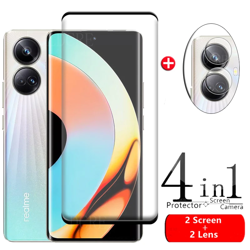 

4-in-1 For Realme 10 Pro Plus Glass For OPPO Realme 10 Pro Plus Glass HD 9H Screen Protector For Realme 10 Pro Plus Lens Glass