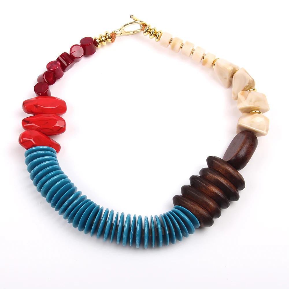 Modische Statement-Halskette mit Boho-Perlen, handgefertigt für Damen, trendiger Party-Schmuck – Detail 2