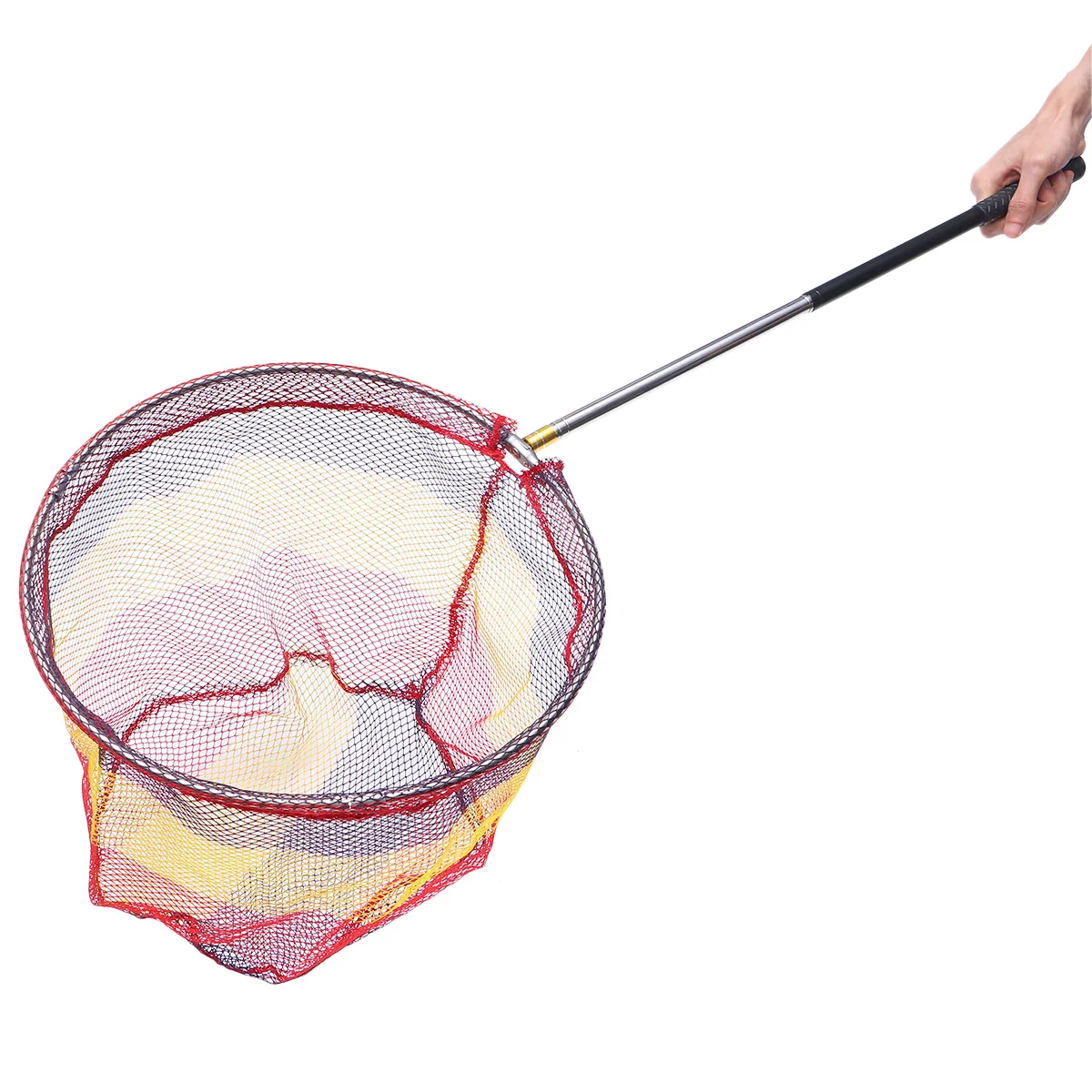 Poteau réglable 5 sections en acier inoxydable 40Cm maille colorée pour hommes femmes équipement de pêche filet à poisson cuillère filet maille de pêche